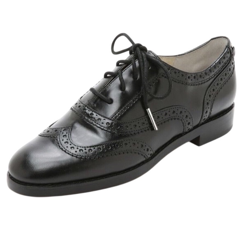 Michael Kors Womens Regent Oxford Black Leather Wingtip Brogue Dress Shoes Sz 8M